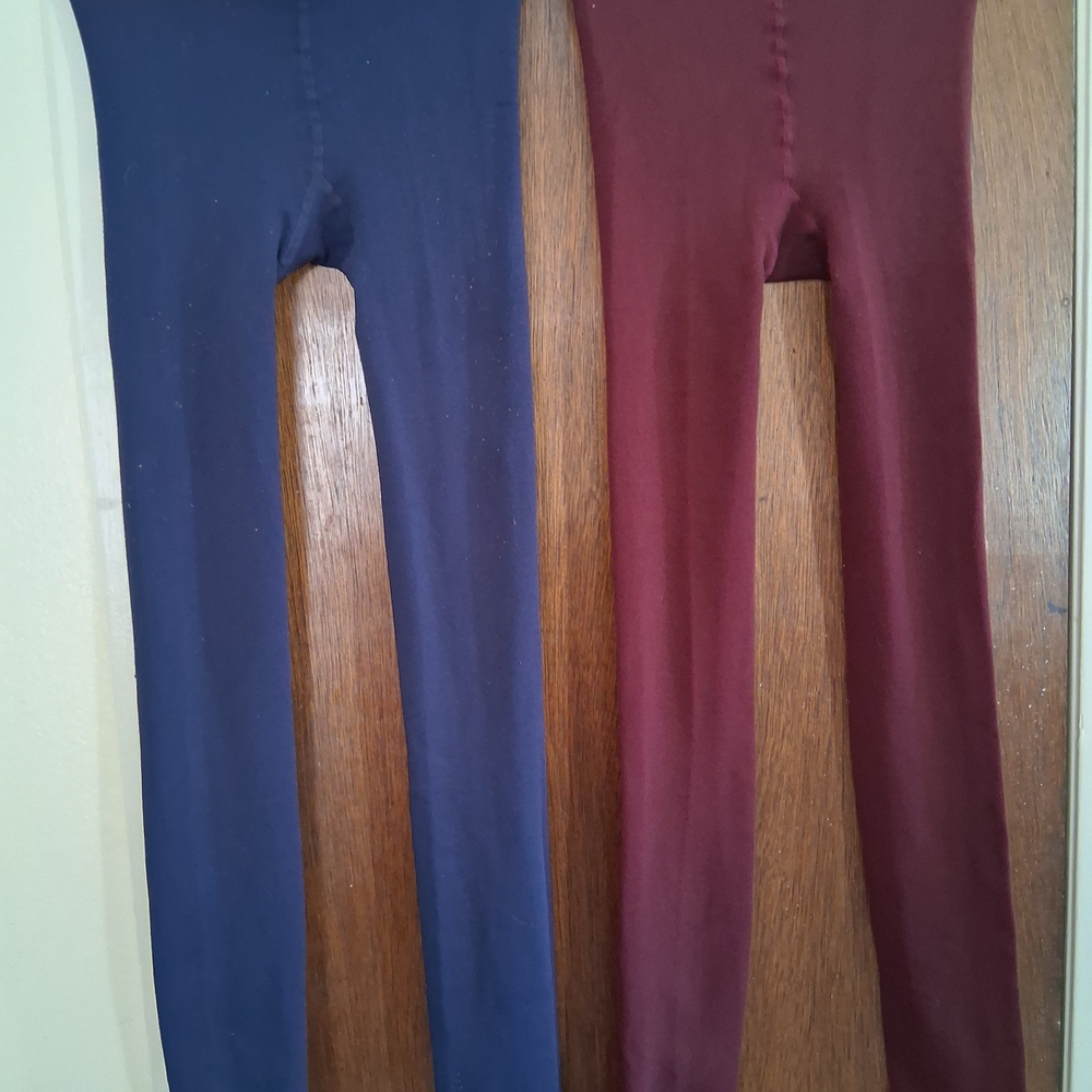 Stylish Kids' Leggings in Blue and Burgundy